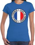 Bellatio Decorations Verkleed T-shirt voor dames - Viva la France - blauw - supporter - themafeest S