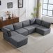 OKWISH Canapé d'angle modulaire - Gris foncé