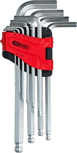 KS Tools 151.5000 Haakse inbussleutelset met kogelkop, lang, 10-dlg