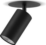 Maclean Wandlamp Inbouw/Buis Spot Rond Aluminium Zwart GU10 55x100mm MCE364 B