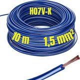 Kalitec 10 meter H07V-K 1,5 mm² donkerblauw-witte bedradingskabel