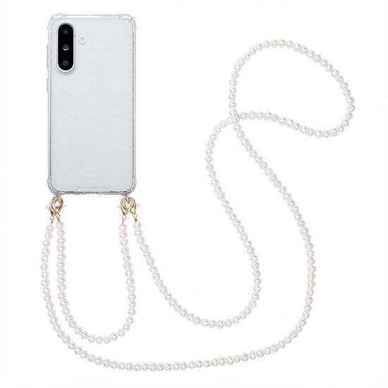 imoshion Hoesje - Geschikt voor Samsung Galaxy A36 - Backcover met koord + armband - Parels 2.0 - Parels