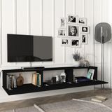 en.casa Tv-meubel Vihti zwevend 180x31x29,5 cm zwart