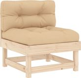 vidaXL Middenbank met kussens massief grenenhout