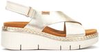 Pikolinos Zilveren Gomera leren plateau sandalen voor dames - Maat 40