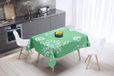 Bonamaison Tafelkleed, Anti-Mold, Sneldrogend, Waterdicht, 100% Polyester Tafellaken, Petroleum Groen, Wit, 140 x 140 Cm
