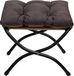 Merkloos / Sans marque Famanu Opvouwbare Voetenbank Kruk - Moderne Stof Grijs Bruin - Kleine Ottomaanse - Metalen Poten - 47cm 36cm 36cm