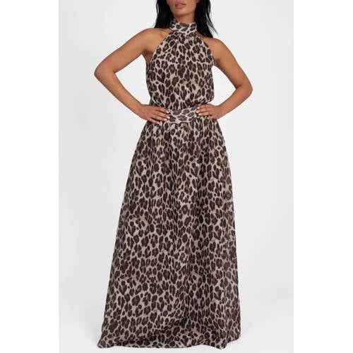NIKKIE maxi rok met panterprint - bruin