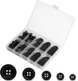 Merkloos SolidKeus - Set van 100 Zwarte Na buttons in 5 Maten
