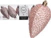 Decoris Kaemingk B.V. 6x Lichtroze dennenappels kerstballen 8 cm - Glitter - Onbreekbare plastic kerstballen - Kerstboomversiering lichtroze