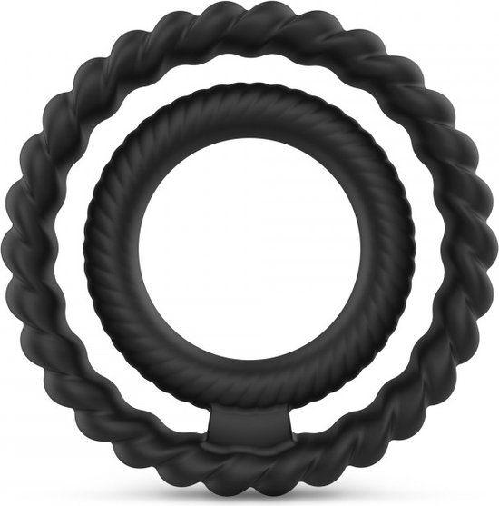 Dorcel Dual Ring Siliconen Rekbare Cockring - Zwart