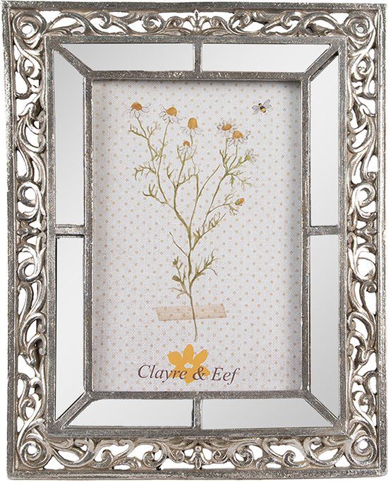 Clayre & Eef Fotolijst 10x15 cm Zilverkleurig Kunststof Fotokader