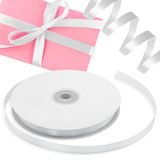 Decoraparty Wit lint, 10 mm, elegant dubbel satijnen lint voor gastgeschenken, bruiloft, communie, vormsel, verpakking, geschenken, doe-het-zelf, lengte 50 m