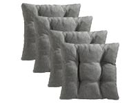 Traumnacht Cozy Set van 4 comfortabele stoelkussens voor tuinstoel, keuken, eetkamer, voor binnen en buiten, 38 x 38 x 6 cm, lichtgrijs