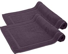 Komfortec Badmatset 2-delig, badstof douchegordijn, wasbare douchemat en badtapijt, 800 g/m² en 100% katoen, absorberend en sneldrogend, 50 x 80 cm, violet