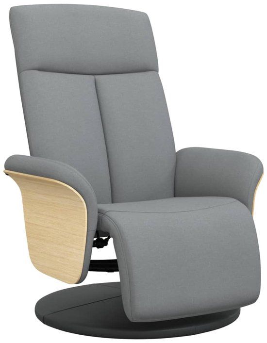vidaXL Fauteuil verstelbaar met voetensteun stof lichtgrijs