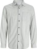 Jack & Jones Flanellen overhemd Comfort Fit Lange Mouw Katoen Lichtgrijs Melange S
