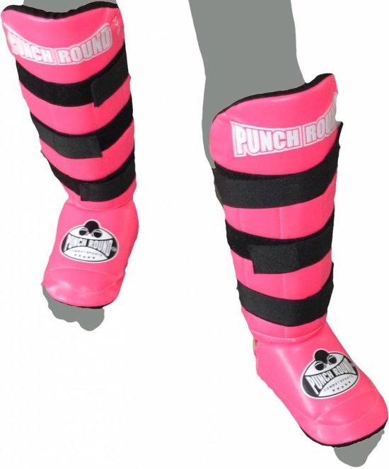 Punch Roundâ„¢ Punch Round Kickboks Scheenbeschermers Experience Luxury PU Roze Maat M = 155 cm t/m 165 cm