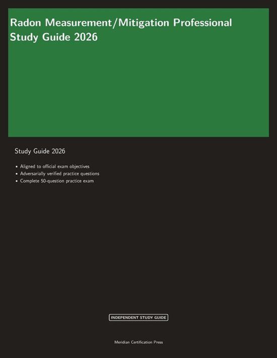 Radon Meridian Certification Press Radon Measurement/Mitigation Professional Study Guide 2026