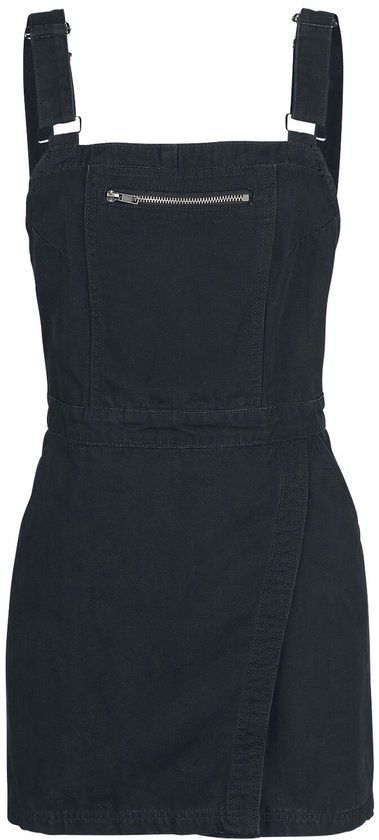Forplay Latzwickelkleid Dames Mini-jurk - zwart - 5XL