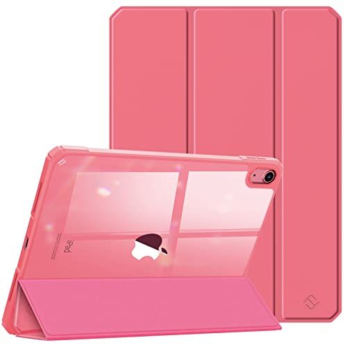 Fintie Hybride Case voor iPad 10e generatie 2022 (10,9 inch) - Ultradunne beschermhoes met transparante achterkant cover met automatische slaap / waak, roze