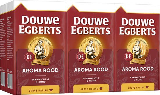 Douwe Egberts Aroma Rood Grove Maling Filterkoffie - 6 x 500g