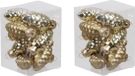 Merkloos / Sans marque Othmar Decorations Bv 24x Dennenappel kersthangers/kerstballen goud van glas - 6 cm - mat/glans - Kerstboomversiering