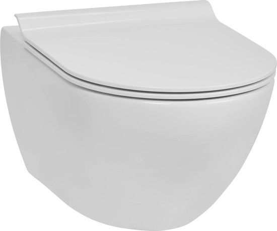 Ben Segno Hangtoilet - Glanzend Wit - Free Flush - Incl. Slimseat Toiletbril