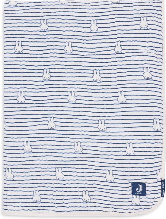 Jollein x Nijntje Baby Wiegdeken Hydrofiel - Miffy Stripe - Navy - 75x100cm