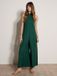 Apricot Jumpsuit met halternek en wijde pijpen groen