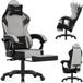 Huzaro Force 3.7 Chaise de jeu ergonomique avec repose-pieds - Chaise de bureau confortable - Gris