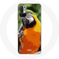 Maniacase Hoesje voor Xiaomi Poco M3 Pro Ara Papegaai Oranje Groen