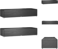 vidaXL Ligbedhoezen - Zwart - Polyetheen - 205x75x40 cm - 2 stuks
