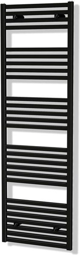 Zeus Handdoekradiator Mat Zwart 1270W - 50x174cm Aluminium - Centrale verwarming