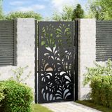 vidaXL Poort met golfontwerp 100x175 cm staal zwart