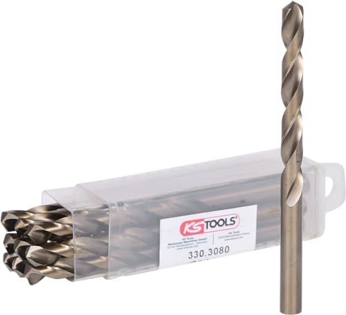 KS Tools 330.3080 HSS-G Co 5 Spiraalboren - 8mm - 10 stuks