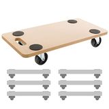 Arebos rolplank | 6 stuks | draagvermogen tot 200 kg | incl. rubberen pads | transportroller meubelroller transporthulp voor verhuizing meubeltransport