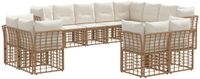 vidaXL - Buiten - bank - set - Natuurlijk - en - Crème - Wit - Polyester