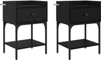 vidaXL Nachtkastje - 2 stuks - Zwart Eiken - 40 x 29 x 60 cm