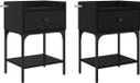 vidaXL Table de chevet - 2 pièces - Chêne noir - 40 x 29 x 60 cm