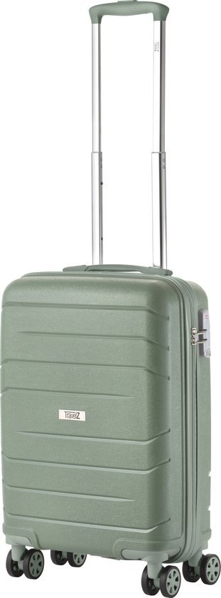 Travelz Big Bars handbagagekoffer - Trolley handbagage - 55cm - TSA slot - Olijf