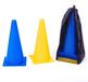 Set de pylônes - Cônes d'entraînement - 30 cm - 8 pièces - Bleu et jaune - Avec sac