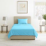 Lavish Home Geborsteld Microfiber Sheet Set, Polyester, Lichtblauw, Twin