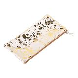 Clairefontaine 400062C - Platte Schooletui 22x11cm, Goud Echt Lamsleer