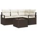 vidaXL Bankstel 5-delig Bruin en Crème Polyrattan