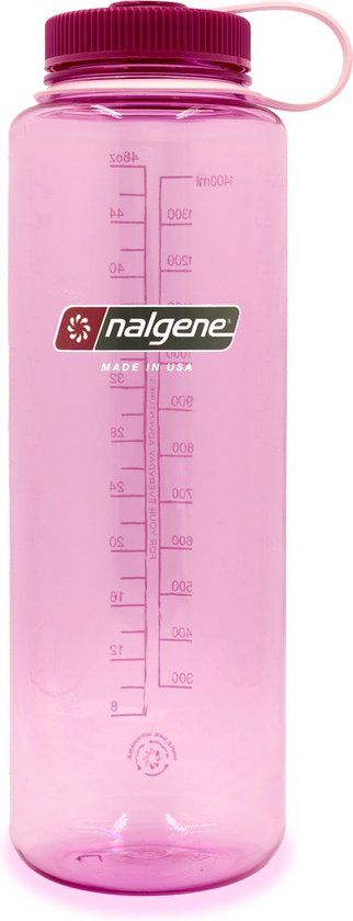 Nalgene Sustain Tritan BPA-vrije waterfles gemaakt van materiaal afgeleid van 50% plastic afval, 1500ml, brede mond, Cosmo