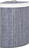 vidaXL Hoekwasmand - 60 L - Bamboe - Grijs