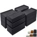 ANNKUT Set van 12 stevige en verstelbare rechthoekige verhogingen van 10,2 cm voor bed, bank, tafel en stoelen, belastbaar tot 0,6 kg, zwart