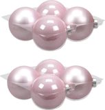 Othmar Decorations Bv 8x stuks kerstversiering kerstballen roze (powder) van glas - 10 cm - mat/glans - Kerstboomversiering