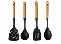 Cookinglife Keukengerei set - Hout - Zwart - 4-delig